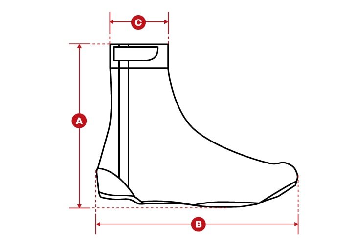 Cycling over shoes size chart