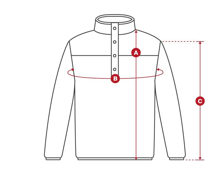 Snow polar kids jacket size chart