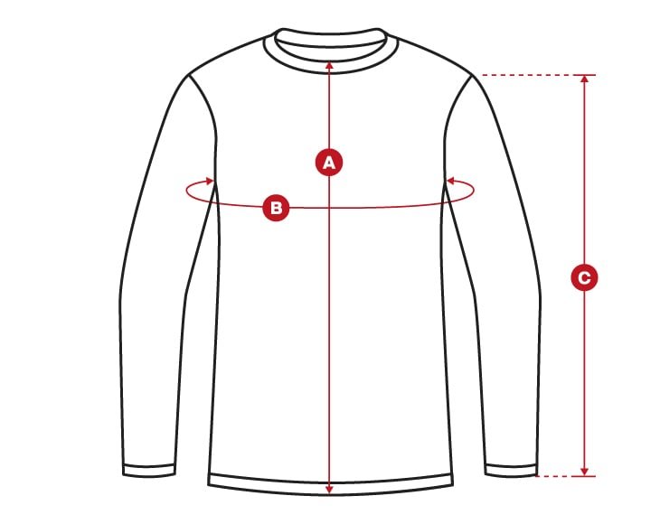 Lifestyle tshirts long sleeve kids size chart