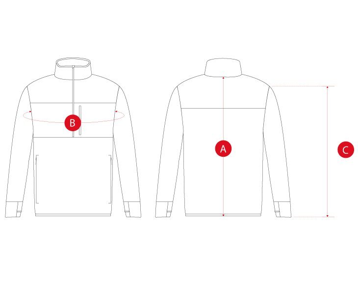 Hiking MidLayer man size chart