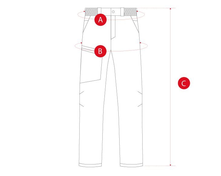 Lifestyle hiking pants man size chart