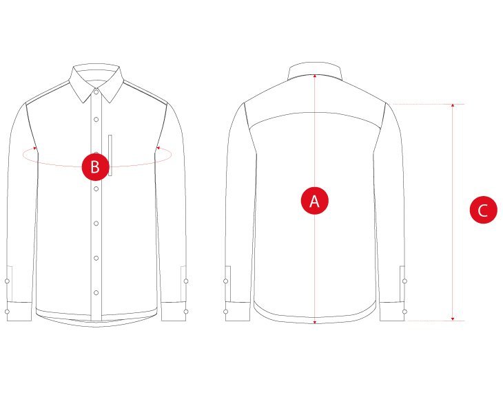 Hiking Shirts man size chart