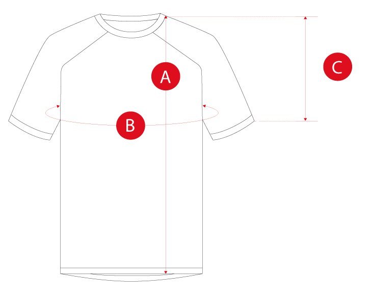 Hiking tshirts man size chart